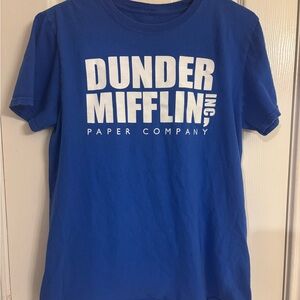 The Office Dunder Mifflin Blue Vintage Style Short Sleeve T-Shirt Medium